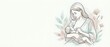 © Yuliia - Tender mother breastfeeding newborn baby with soft botanical elements on neutral background for motherhood and parenting content.