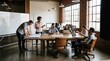 © jahidmoon026 - Diverse team collaborating in modern office space with brick walls