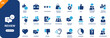 © icon - Review icon collection featuring satisfaction, rate, negative review, endorsement and feedback symbols. Solid vector icons.