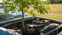 Tree Growing Out Of Abandoned Car 2 Free Stock Photo - Public Domain ...