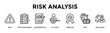 © Dhanis - Risk Analysis Banner Web Icon Set Collection Pack Vector Illustration Concept For Risk, Risk Assessment, Underwriting, Actuary, Premium, Limit, Exclusion