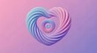 © Hiddens - 3D heart-shaped spiral with gradient pastel colors, inside another, creating a surreal design