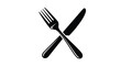 © PAKE - Black fork and knife crossed a simple dining utensil silhouette