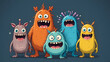 © Lauren - Funny monsters with different expressions. Vector illustration for your design.