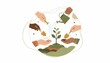 © arizhal - Hands Caring for Plant Growth in Circular Eco Concept