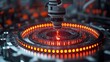© pete99 - Futuristic robotic arm over glowing circuit board.