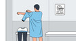 © pravita - Patient preparing for MRI scan, changing into gown in clinic room