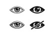 © 4zevar - Set of eye icons: open closed stylized designs in black and white