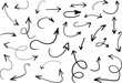 © vector icon  - Illustration of collection of various black arrows on pointing different directions