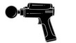 © muawiya - A black and white illustration of a massage gun on transparent background