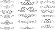 © urmi - Collection of 15 unique black and white swirl design elements and flourishes