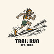 © Roni - Trail Run Vintage Illustration Retro Outdoor Running T-Shirt Graphic Design