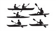 © ARIF ABSAR APON - Black kayak paddler silhouettes set for water sport adventure and leisure design projects