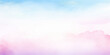 © MdRifat - A beautiful abstract watercolor background depicts a bright sunny day with fluffy white clouds floating across a clear blue summer sky and light sunlight in a colorful nature landscape