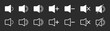 © SunnyScrap - Audio sound volume speaker control icon pack in outline and glyph style vector illustration