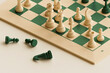 © Giada Canu/Stocksy - 3D render of fallen chess pieces during gameplay