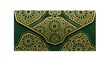 © Catharina - Green envelope with ornate gold foil islamic geometric floral motif elegant festive ceremonial design