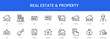 © Moezza - A complete set of outline icons for the real estate market including housing sales rentals and property investment