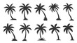 © Imad 2 - palm trees set silhouettes isolated on white background