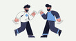© Mohenjodaro - Two men with beards walking and gesturing in a friendly manner towards each other illustration
