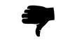 © Homsul - Silhouette of a hand showing a thumbs down gesture.