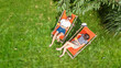 © Iuliia Sokolovska - Young girls relax in summer garden in sunbed deckchairs on grass, women friends have fun outdoors in green park on weekend, aerial drone view from above