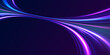 © Little Monster 2070 - Blue and magenta neon beams twist and ripple in abstract flow. Radiant streaks create sense of fast data, high-speed motion, and energy. Vector illustration isolated on transparent layer.