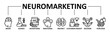 © Artstic - Neuromarketing banner web icon vector line style illustration concept with icon of neuromarketing, brain, science, advertising, emotional, instinct
