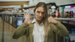 © Krakenimages.com - Woman gesturing fight indoors mall setting background.