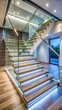 © chokdeelaw - Modern LED strip lighting installation on floating steps