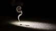 © SHI - wisp. A spiral of incense smoke rises in a beam of sunlight against a dark background. event programs, museum guides, designed for cultural heritage projects and event programs, supports education.