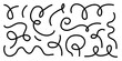 © Tupungato - Squiggle line set. Festive element collection. Isolated squiggly vector party ribbons. Black on white.