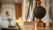 © li - Close-up of decorative object on shelf in elegant interior setting. lifestyle magazines, social media lookbooks, designed for lifestyle magazines and social media content.