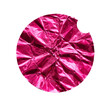 © StockSphere - Blank pink round adhesive paper sticker label on white background