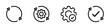 © RI Rafiq - Sync process, reload line icon set. Circle arrow, gear wheel, recycling, recurrence, renewal, refresh, processing, settings, update outline icons. Vector illustration