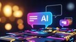 © Eazzy Designs - Exploring the future of digital communication with artificial intelligence, innovative chat interfaces, and advanced technology on a vibrant electronic circuit board