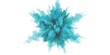 ©  creative  marlia - A dynamic and energetic burst of vibrant cyan powder exploding against a clean white background.