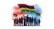 © MD SATTAR SHEAK - A group of people united under the rainbow flag, symbolizing diversity and solidarity.
