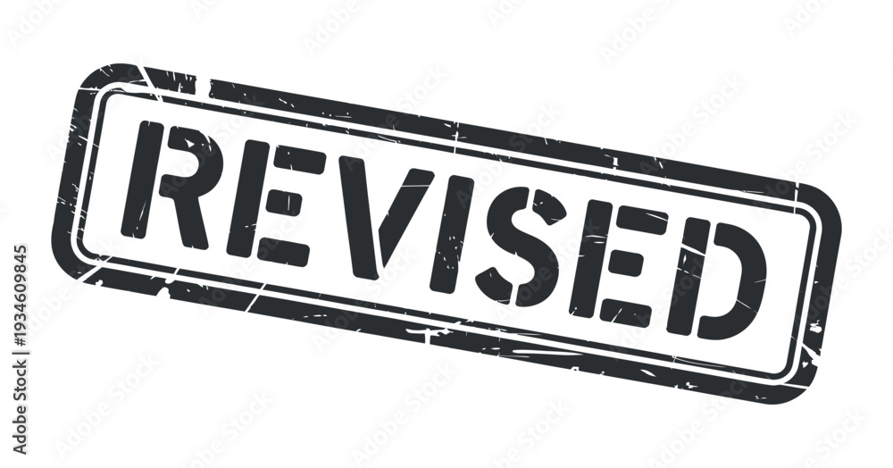 Revised rubber stamp marking a document update Stock Vector | Adobe Stock