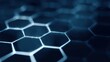 © nanskyblack - Grid of glowing hexagonal cells, futuristic honeycomb tech background