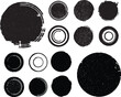 © miloje - Grunge post Stamps Collection, Circles. Banners, Insignias , Logos, Icons, Labels and Badges Set . vector distress textures.blank shapes.