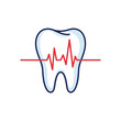 © ACHFANDI - Dental Health Illustration Featuring a Tooth and Red Heartbeat Line Graphic Design Concept