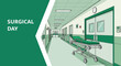 © QAISHAR - Hospital Corridor Depicting Surgical Day With Green Tones And Sterile Equipment