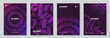 © alexandertrou - Set of modern gothic calligraphy poster templates with abstract 3D lettering composition in deep purple tones. Creative typographic backgrounds. Ideal for branding, covers, flyers, and social media