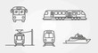 © ikun - Transportation icons including train bus and ship.