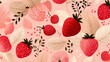 © wikkie - Strawberry and floral pattern background