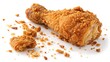 © MFAYEJURRAHMAN - Crispy golden fried chicken drumstick with crumbs isolated on white background