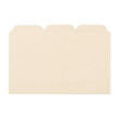 © MonuZone - A light beige manila folder with three tab dividers is shown against a white background, ready for organizing documents and papers in an office or home setting