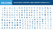 © G. Rabbani - Collection of two hundred blue business icons representing management support and agile concepts