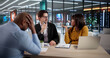 © Andrey Popov - Tired Team Of Young Workers In Meeting, Feeling Bored And Unmotivated
